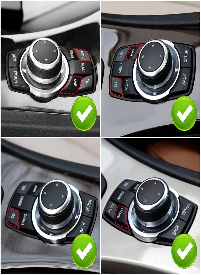 Jaronx أزرار متوافقة مع نظام iDrive من جارونكس، بديل لأزرار التحكم في نظام iDrive للوسائط المتعددة من BMW لطرازات 1' E81 E82 E88/3' E90 E92 E93/5' E60 E61/6' E63 E64/X1 E84/X5 E70/X6 E71 (مجموعة من 7 قطع) - Image 3